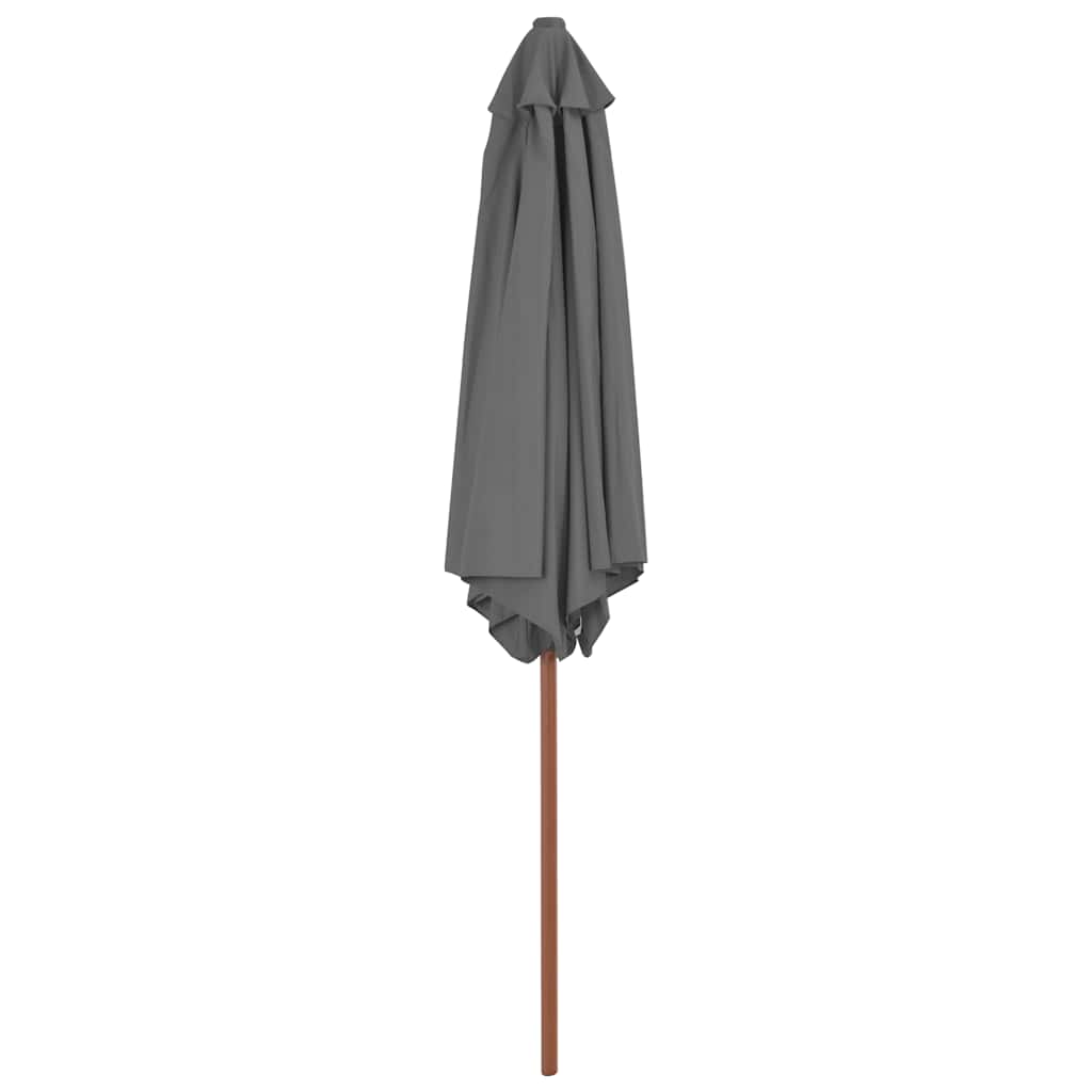 antracitszürke kültéri napernyő farúddal 270 cm