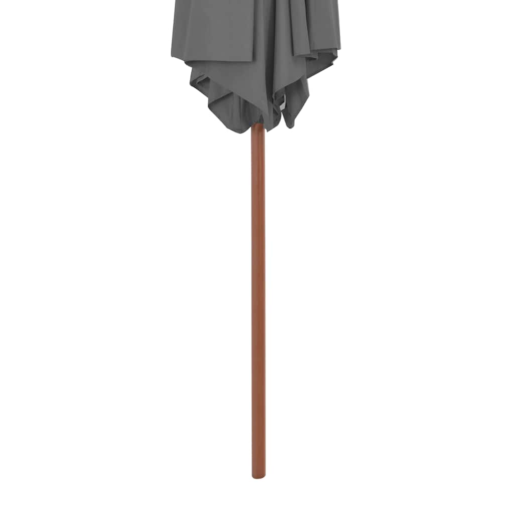 antracitszürke kültéri napernyő farúddal 270 cm