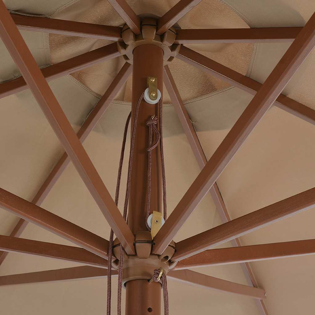 tópszínű kültéri napernyő farúddal 350 cm