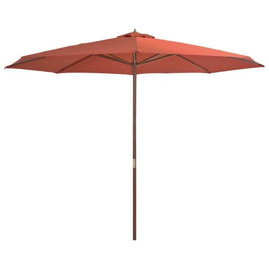 terrakotta kültéri napernyő farúddal 350 cm