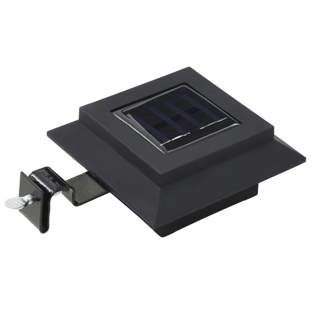 6 db négyszögletes fekete kültéri napelemes LED lámpa, 12 cm