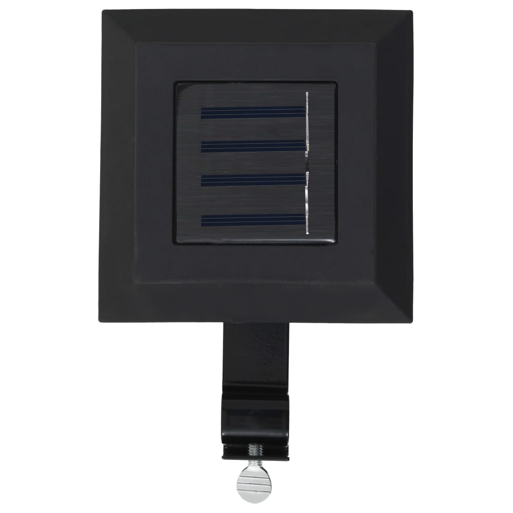 6 db négyszögletes fekete kültéri napelemes LED lámpa, 12 cm