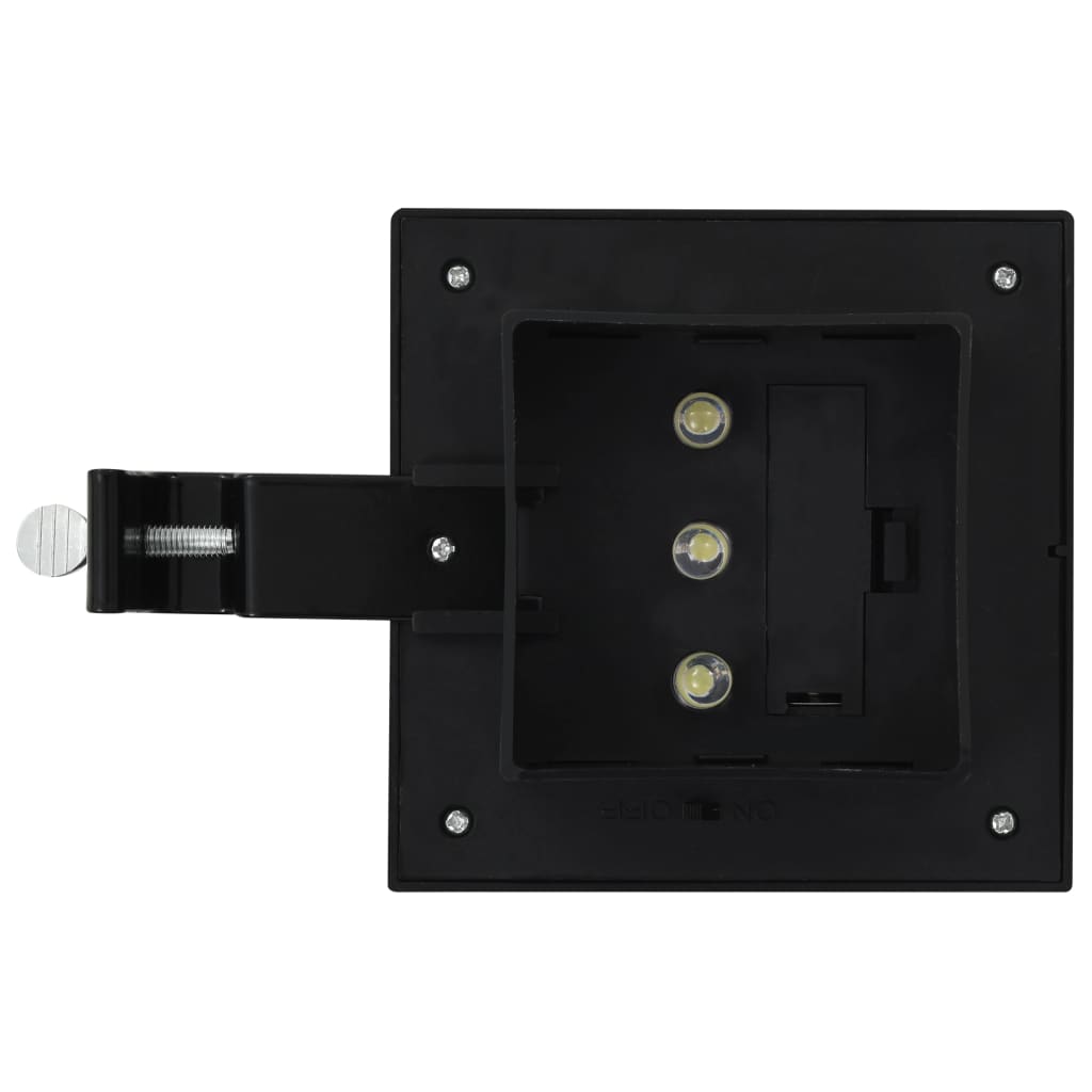 6 db négyszögletes fekete kültéri napelemes LED lámpa, 12 cm