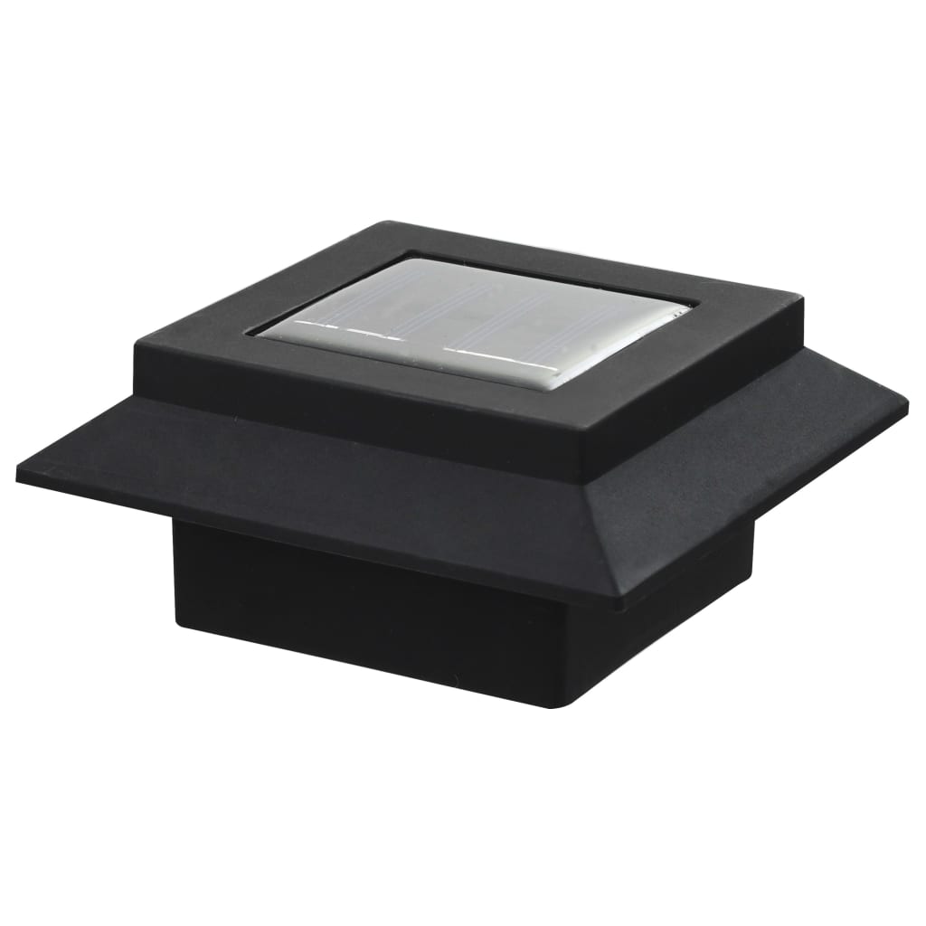 6 db négyszögletes fekete kültéri napelemes LED lámpa, 12 cm