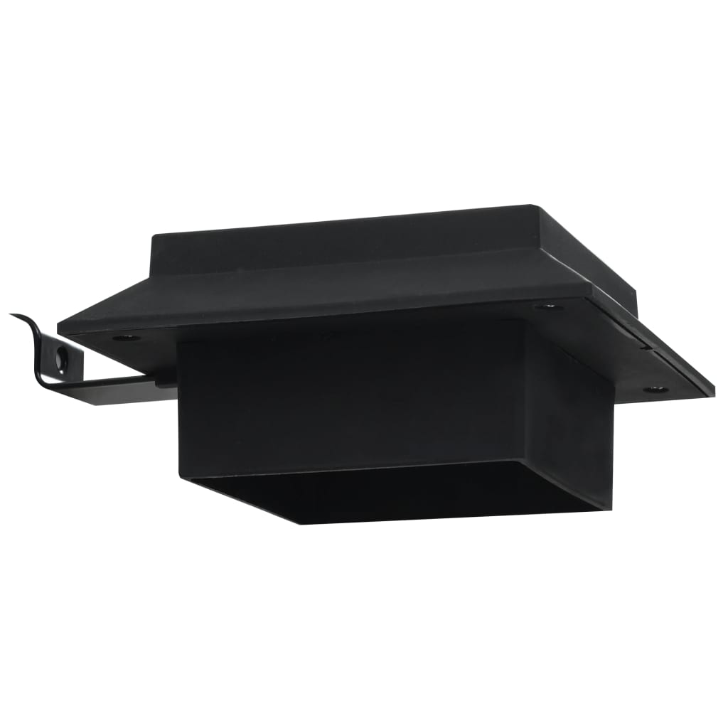 6 db négyszögletes fekete kültéri napelemes LED lámpa, 12 cm