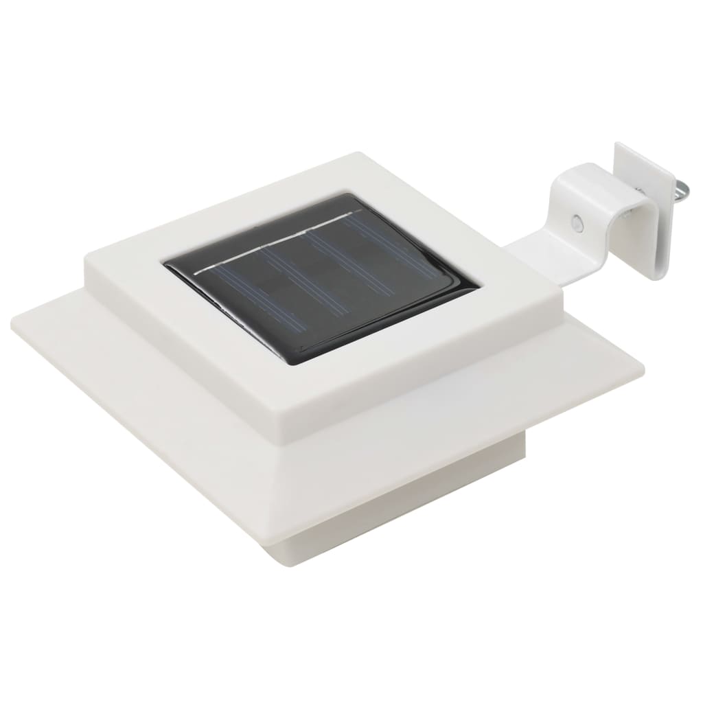 6 db négyszögletes fehér kültéri napelemes LED lámpa, 12 cm