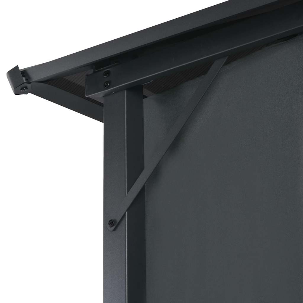 fekete alumínium pavilon függönnyel 4 x 3 x 2,6 m