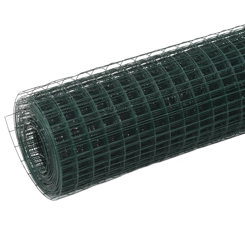 zöld PVC-bevonatú acél csirkeháló drótkerítés 10 x 0,5 m