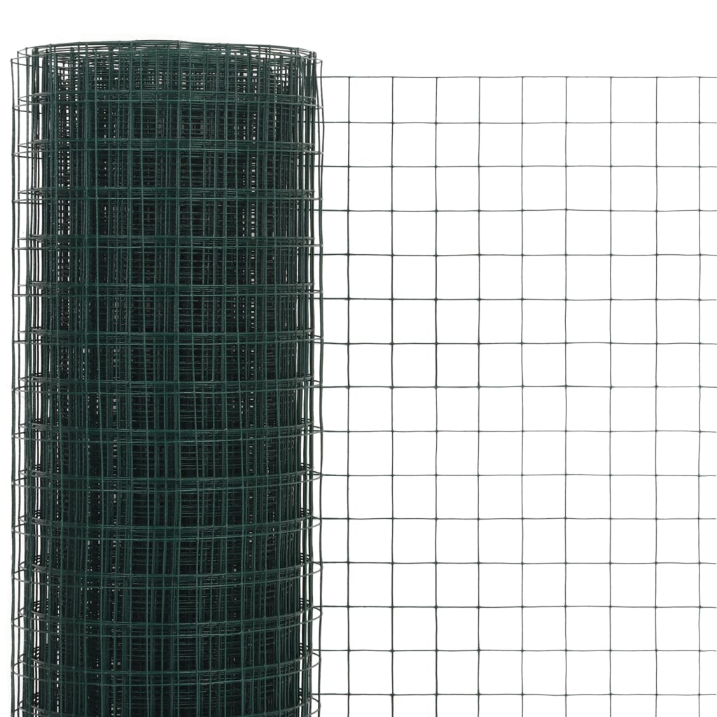 zöld PVC-bevonatú acél csirkeháló drótkerítés 10 x 0,5 m