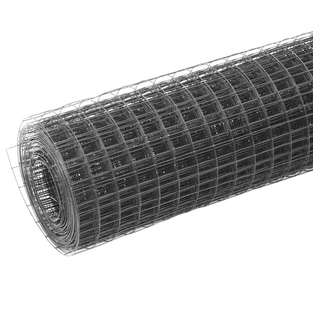 szürke PVC-bevonatú acél csirkeháló drótkerítés 25 x 0,5 m