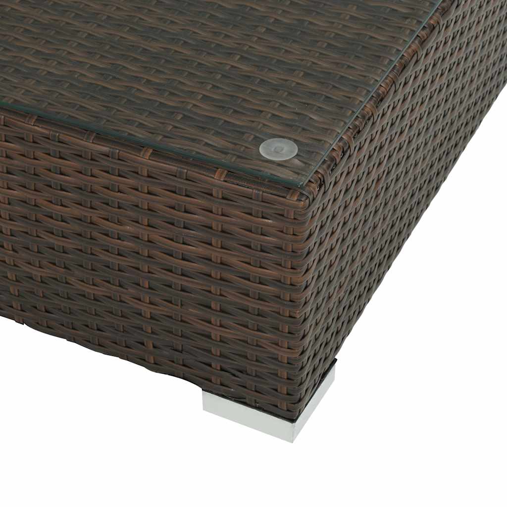 6-részes barna polyrattan kerti bútorszett párnákkal