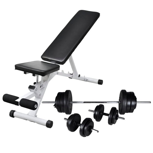 edzőpad egykezes és kétkezes súlyzókészlettel 60,5 kg
