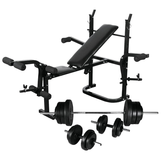súlyzópad állvánnyal/egykezes és kétkezes súlyzószettel 60,5 kg