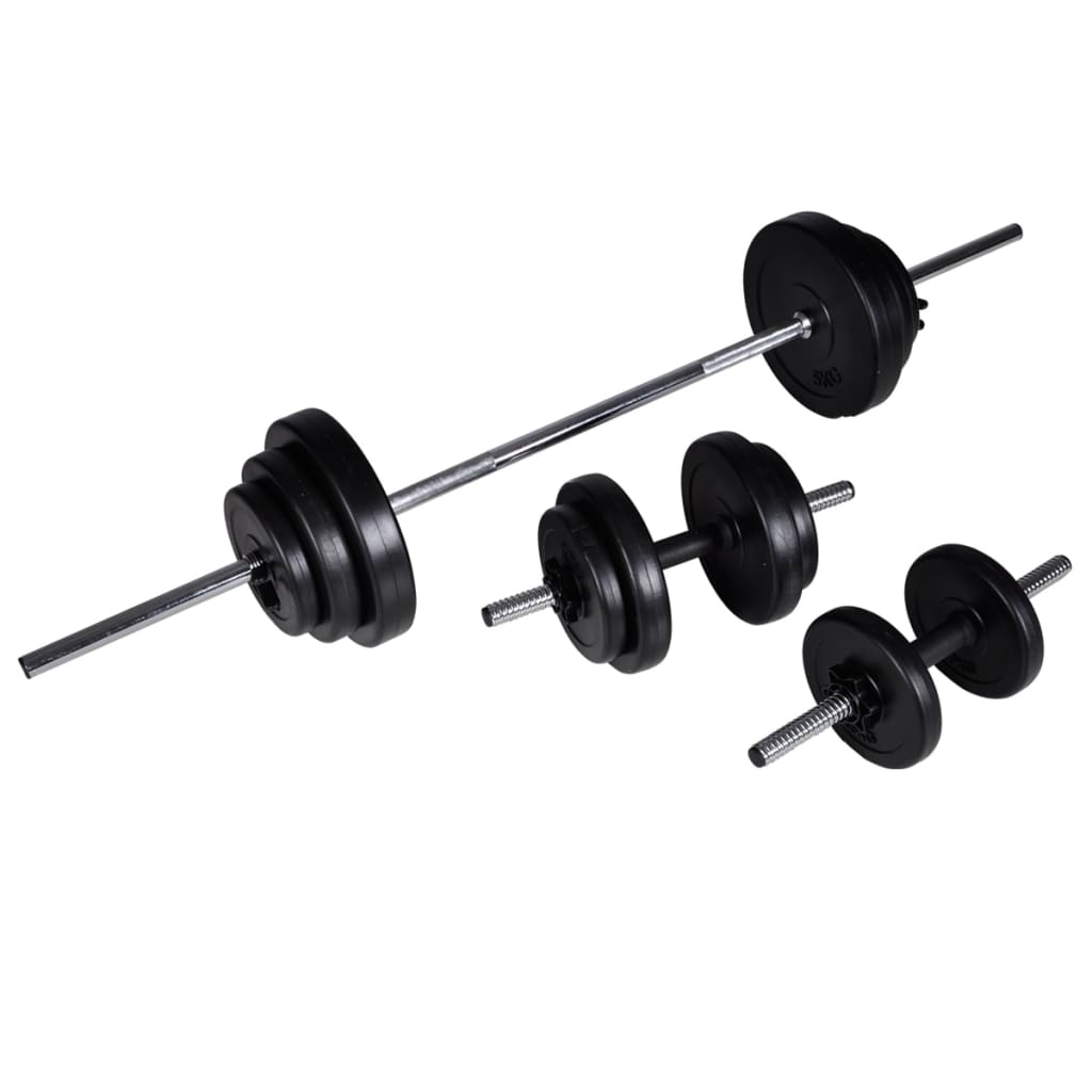 súlyzópad állvánnyal/egykezes és kétkezes súlyzószettel 30,5 kg