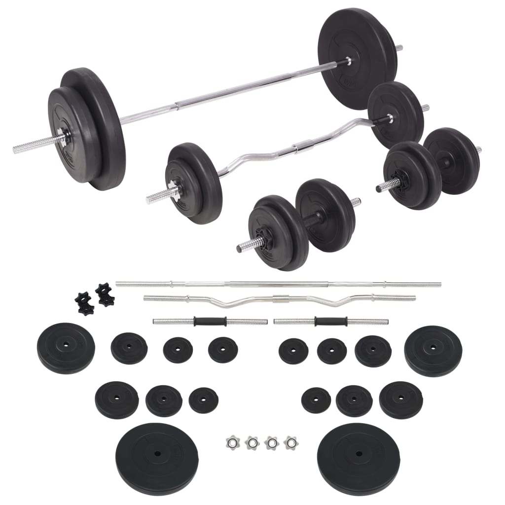 edzőpad állvánnyal, egykezes és kétkezes súlyzószettel 90 kg