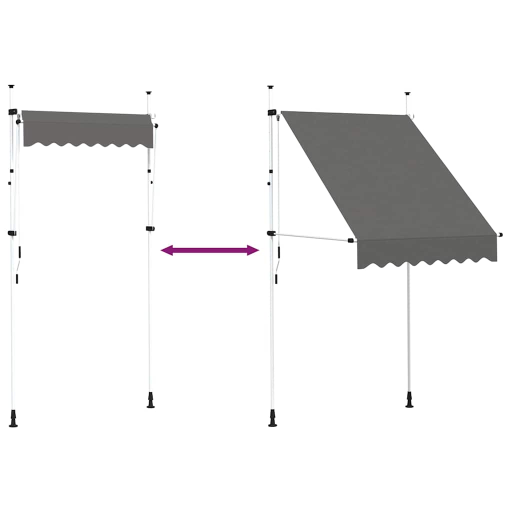 kézzel feltekerhető antracit napellenző 150 cm
