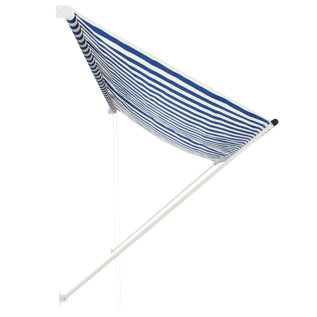 feltekerhető kék és fehér napellenző 350 x 150 cm