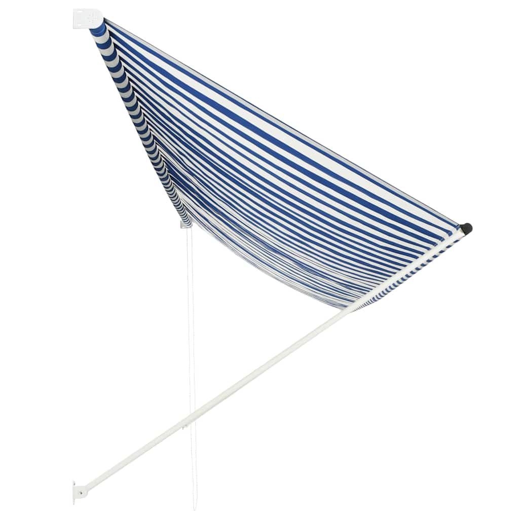 feltekerhető kék és fehér napellenző 400 x 150 cm