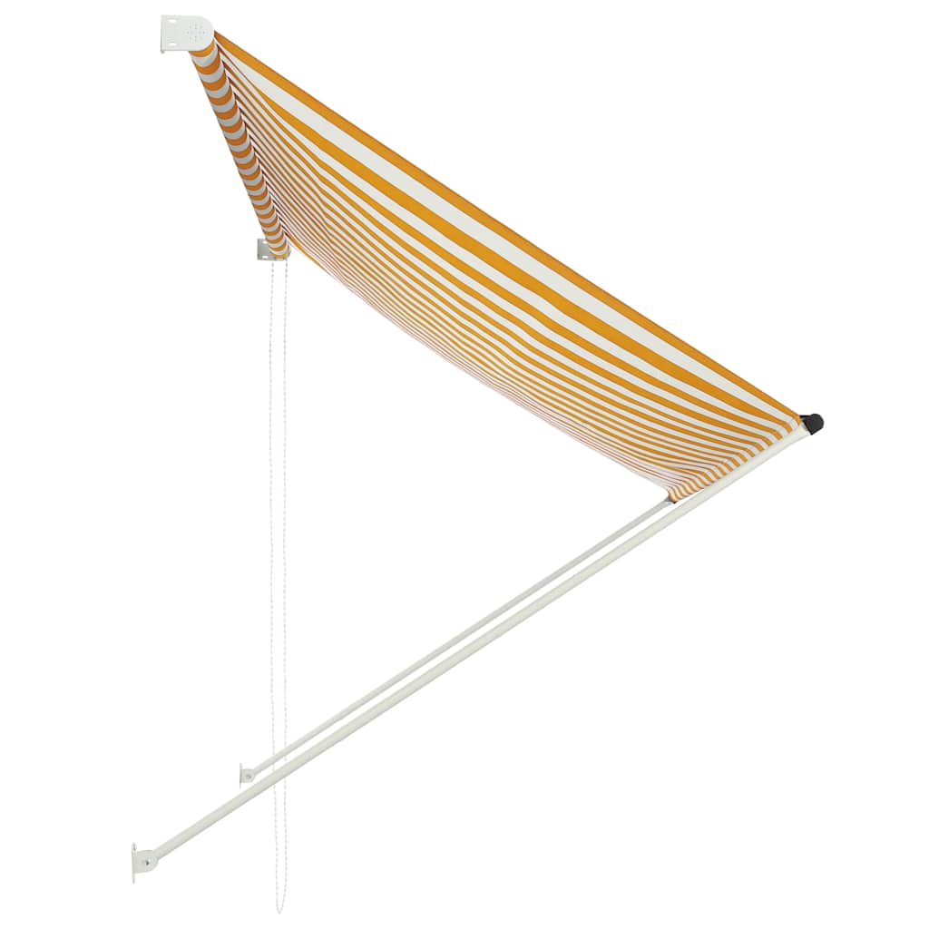 feltekerhető sárga és fehér napellenző 200 x 150 cm