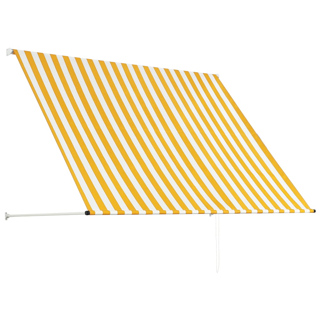 feltekerhető sárga és fehér napellenző 200 x 150 cm