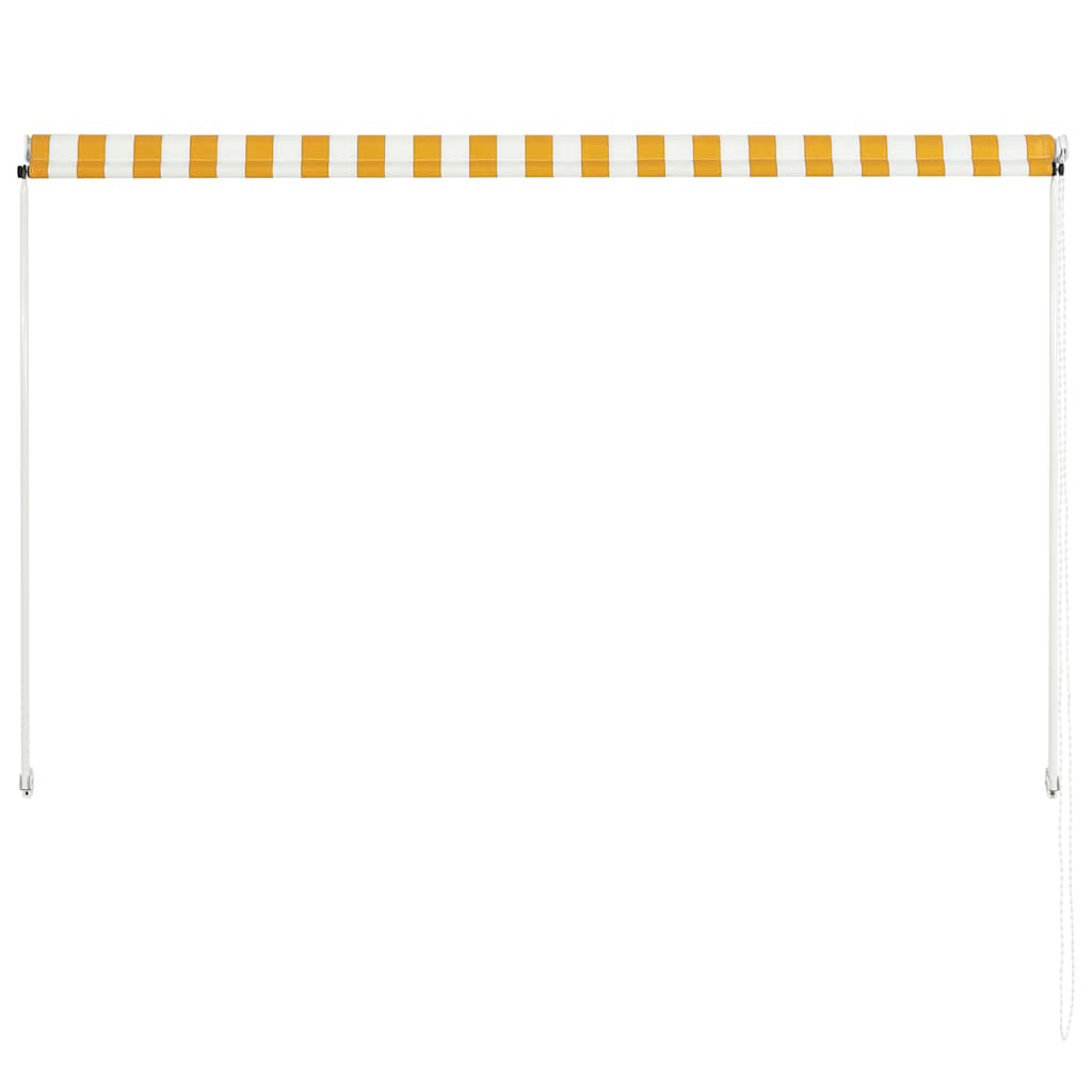 feltekerhető sárga és fehér napellenző 200 x 150 cm