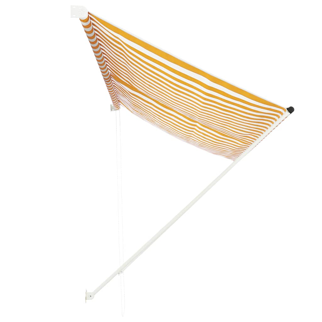 feltekerhető sárga és fehér napellenző 300 x 150 cm