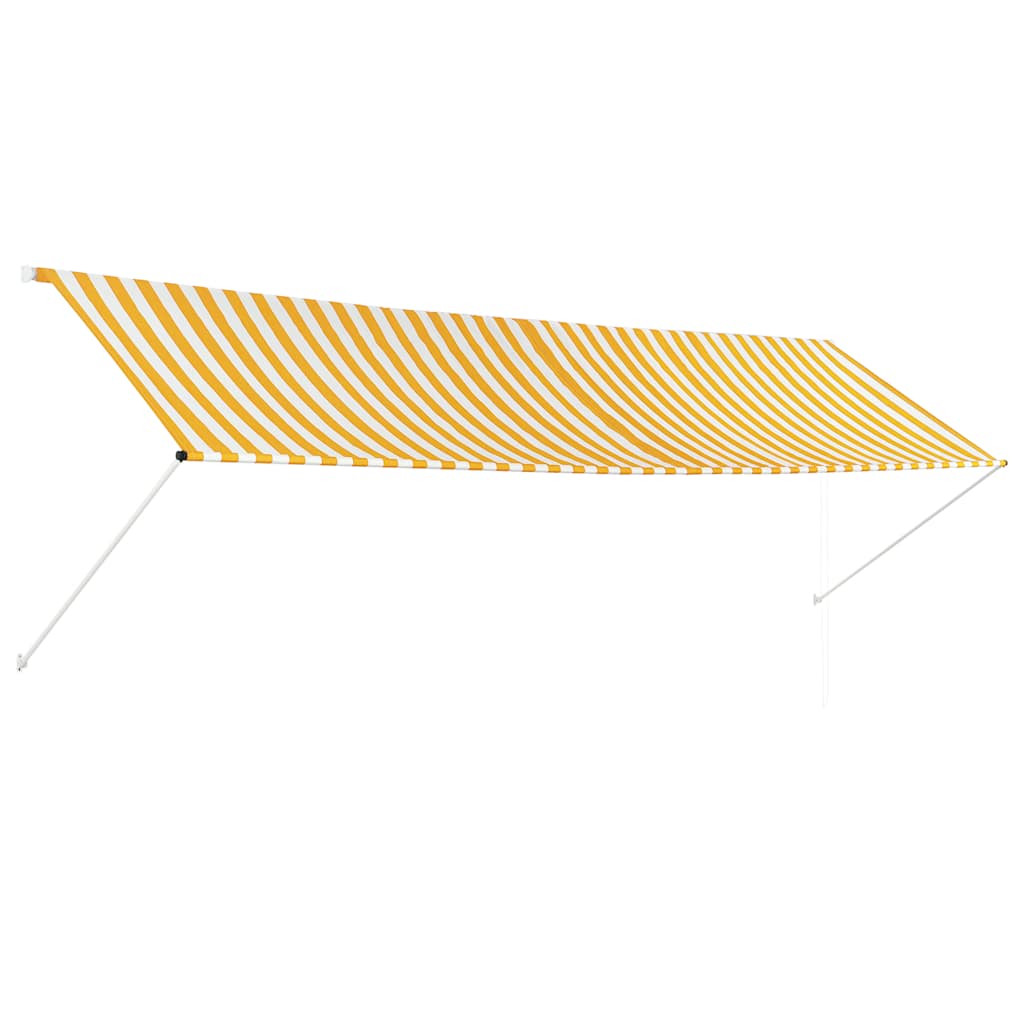 feltekerhető sárga és fehér napellenző 400 x 150 cm