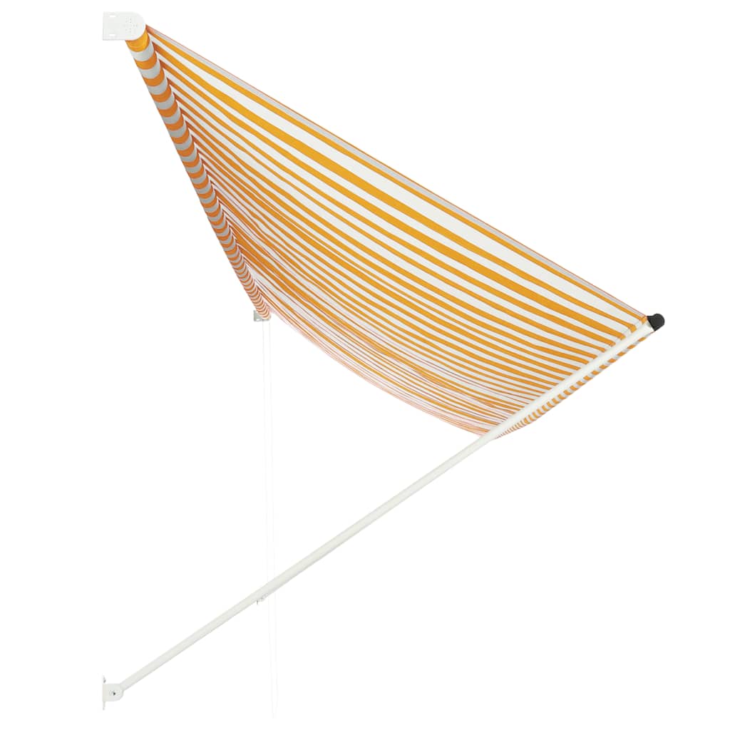 feltekerhető sárga és fehér napellenző 400 x 150 cm