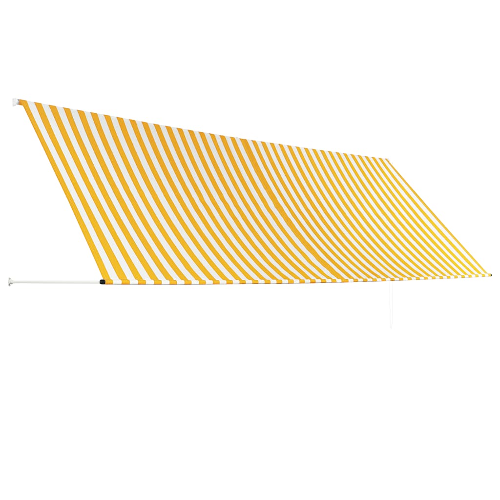 feltekerhető sárga és fehér napellenző 400 x 150 cm