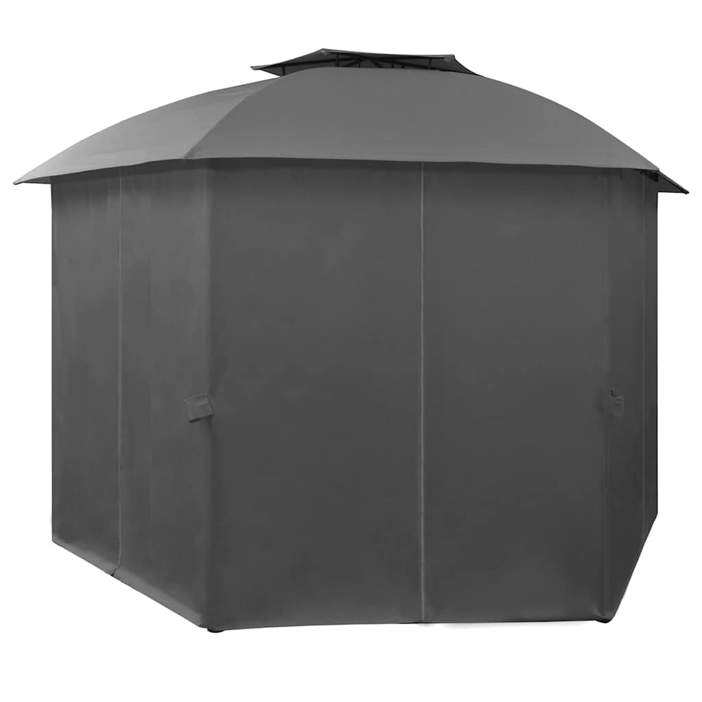 hatszögű kerti pavilon függönnyel 360 x 265 cm