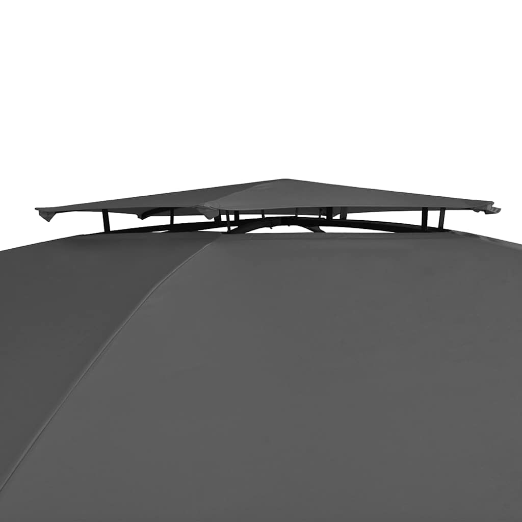 hatszögű kerti pavilon függönnyel 360 x 265 cm