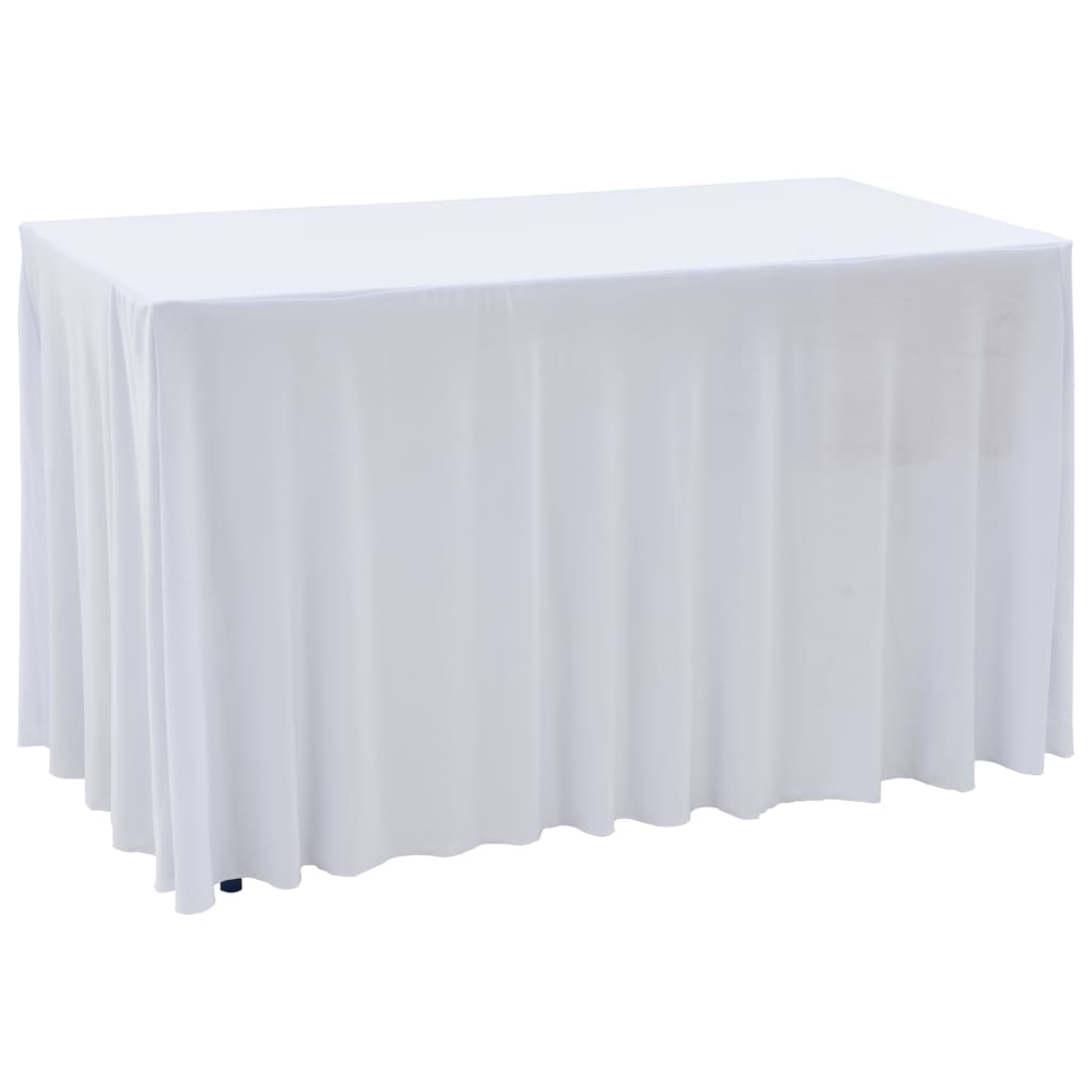 2 darab fehér sztreccs asztalszoknya 243 x 76 x 74 cm