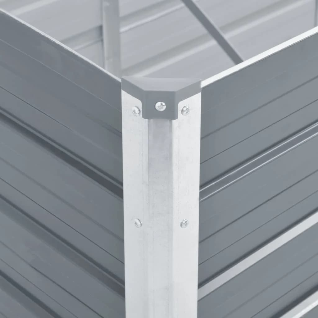szürke horganyzott acél kerti magaságyás 160 x 40 x 77 cm