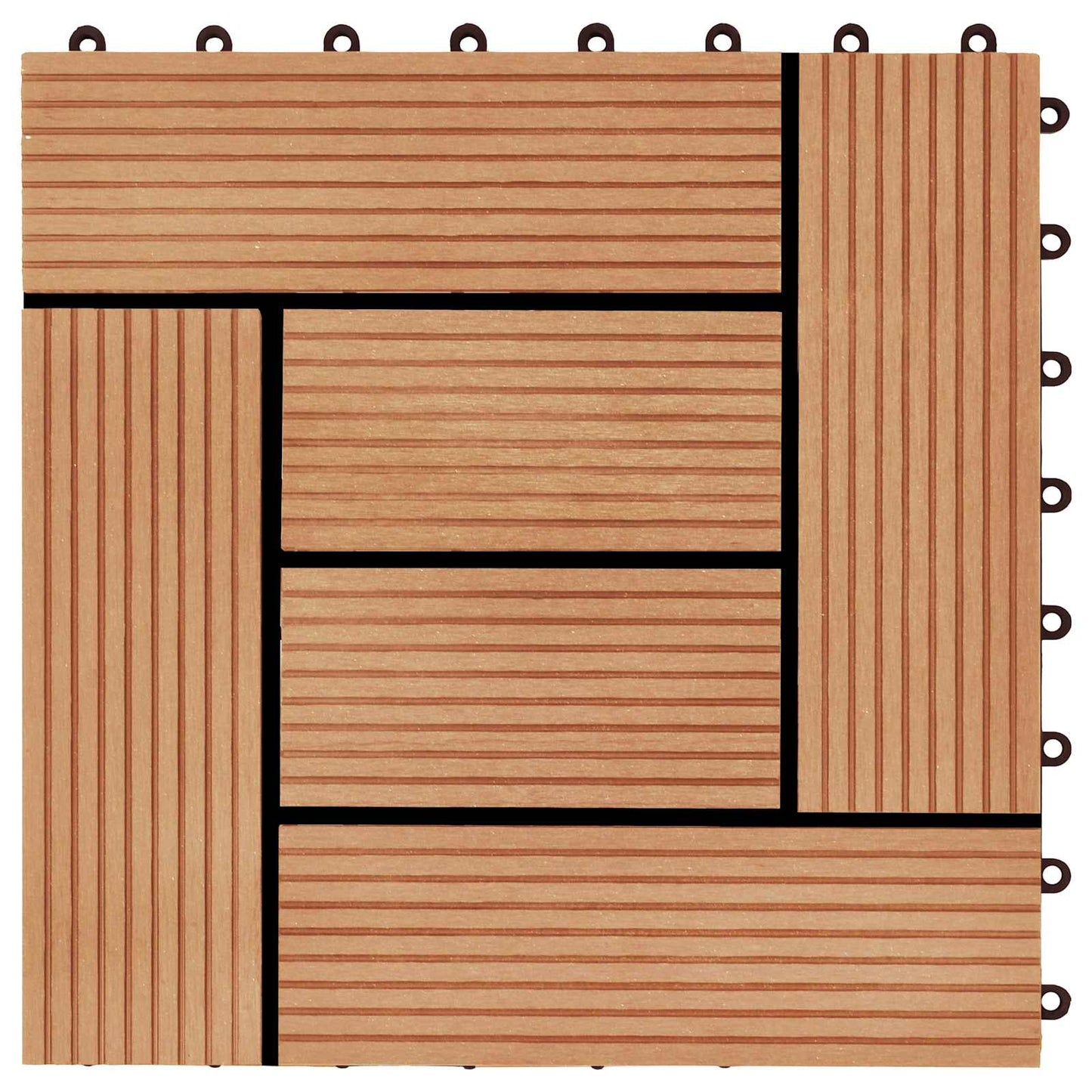 Faszegély járólap 11 pcs Tíkfa 30 x 30 cm WPC
