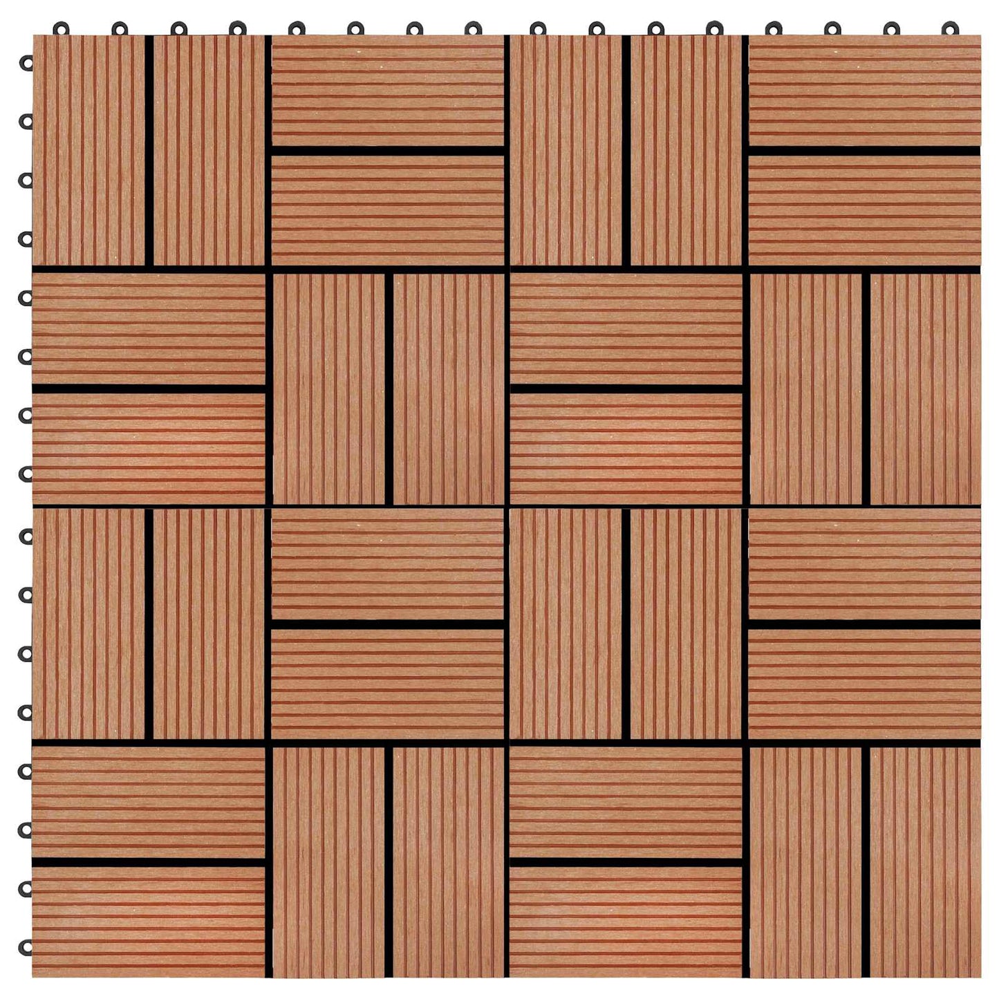 Faszegély járólap 11 db Tíkfa 30 x 30 cm WPC