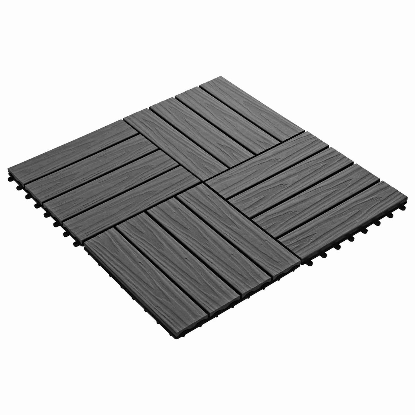 Faszegély járólap 3D Design 11 pcs Fekete 30 x 30 cm WPC