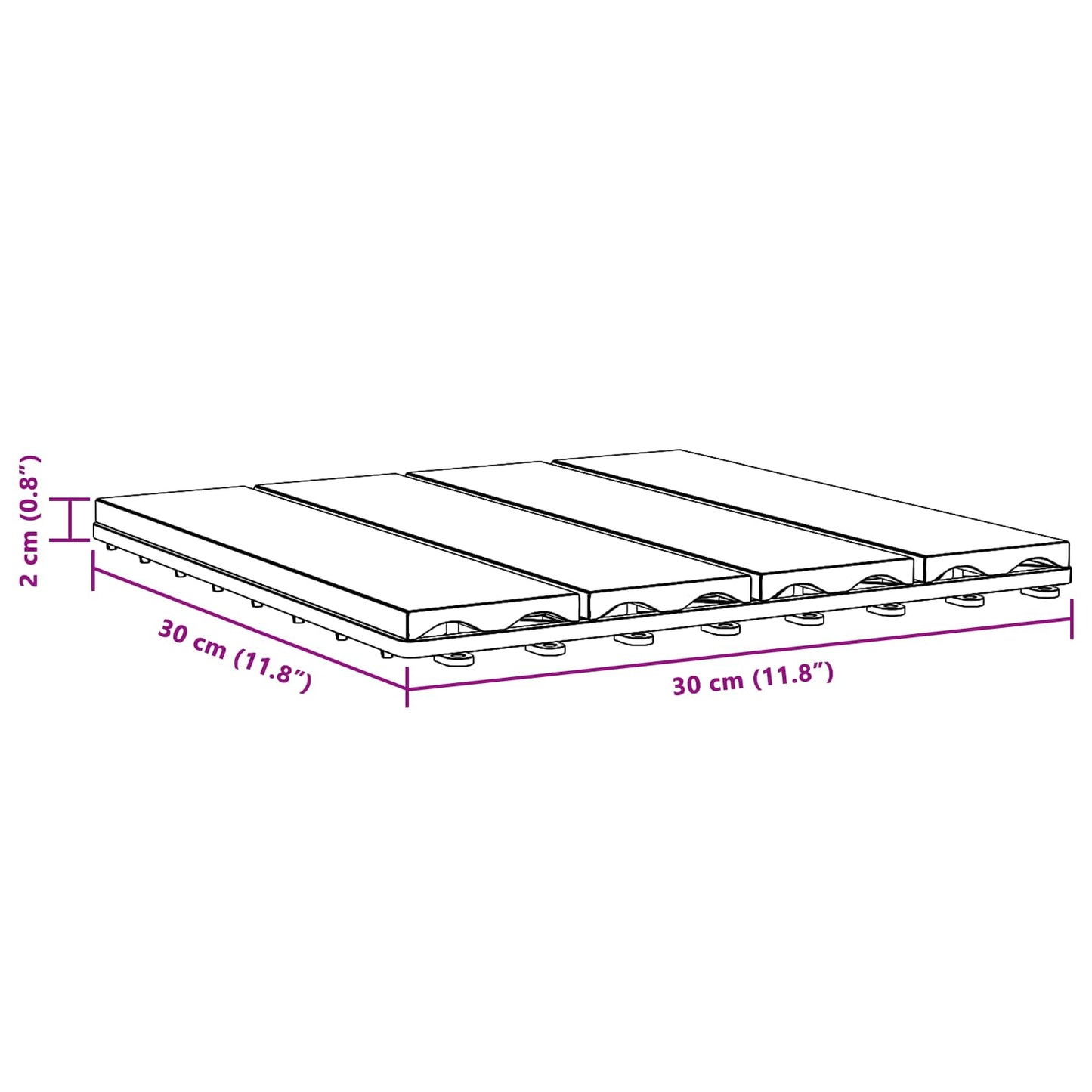 Faszegély járólap 3D Design 11 pcs Fekete 30 x 30 cm WPC