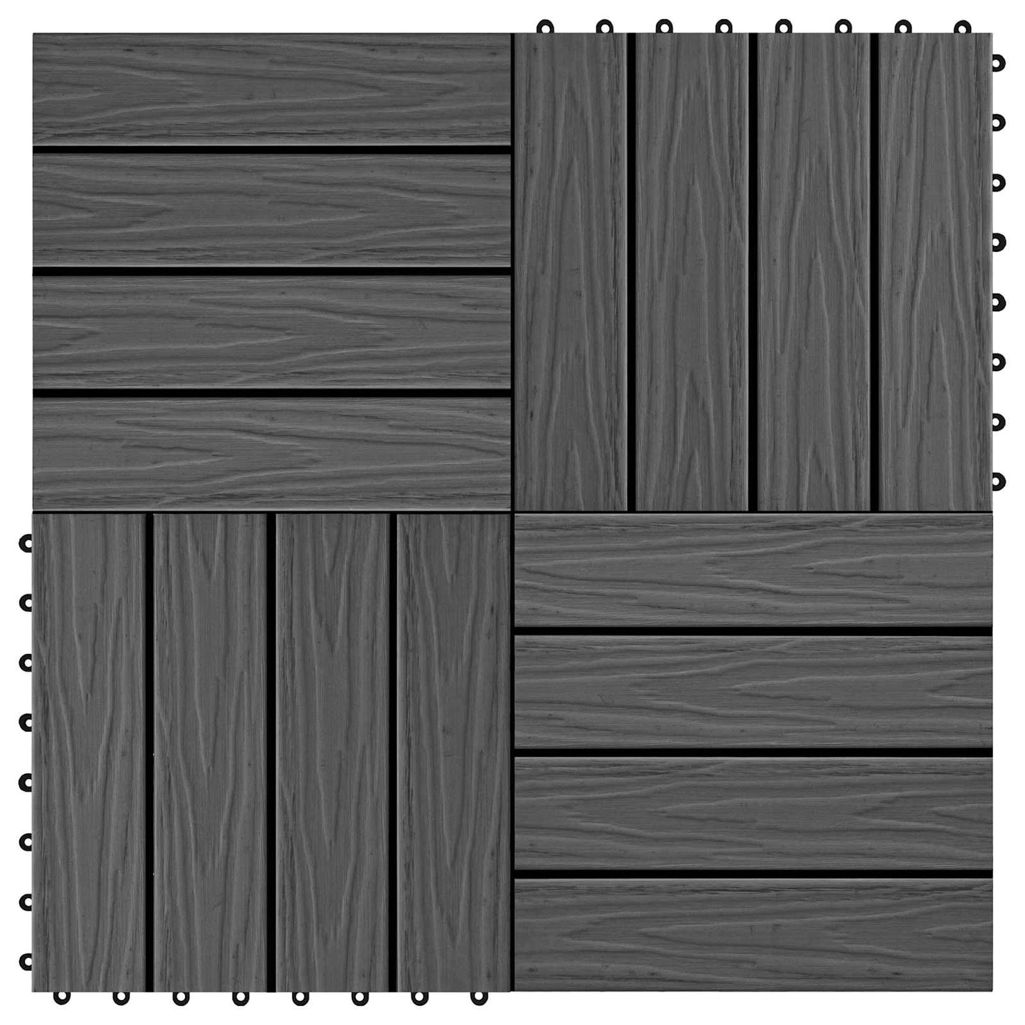 Faszegély járólap 3D Design 11 db Fekete 30 x 30 cm WPC