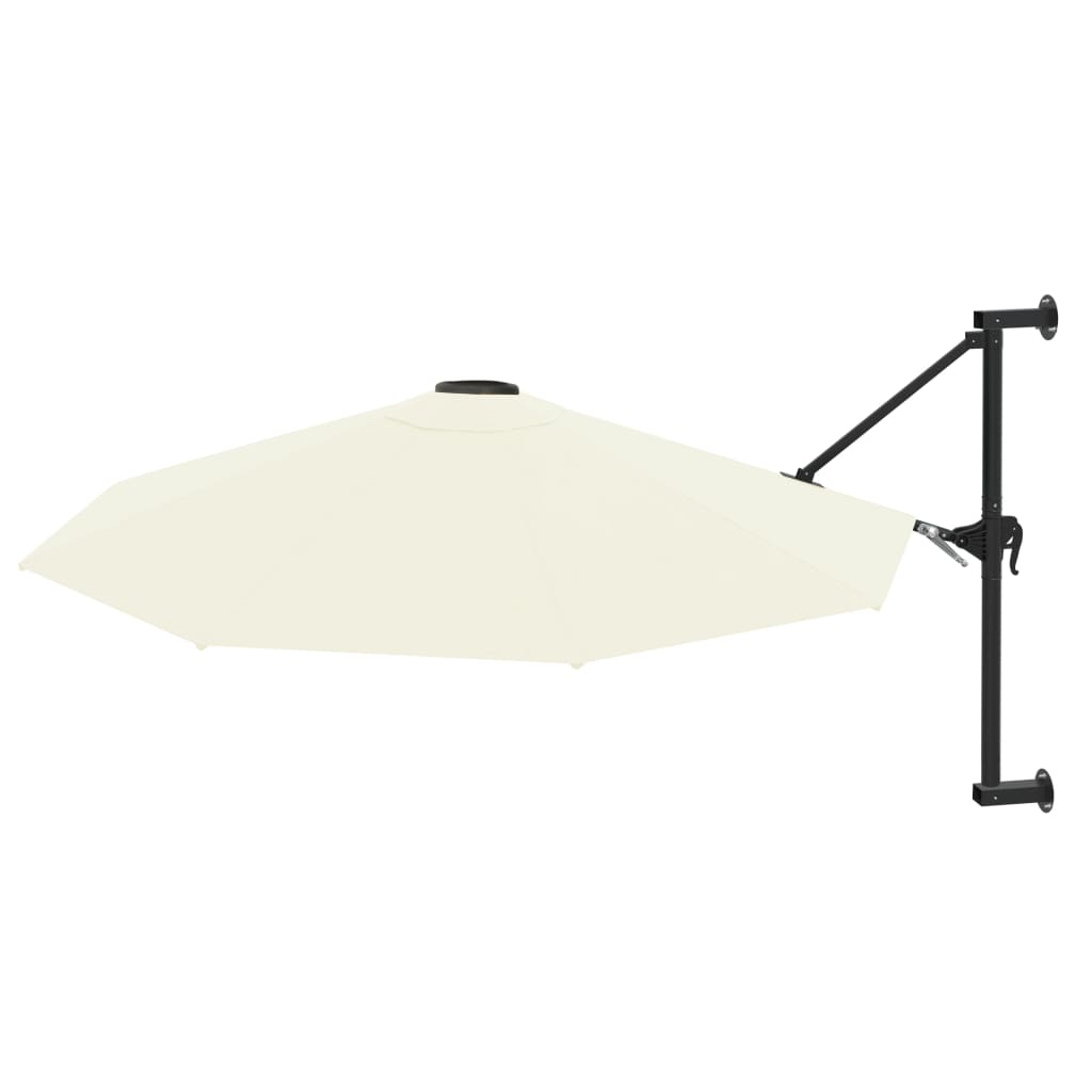 homokszínű falra szerelhető napernyő fémrúddal 300 cm