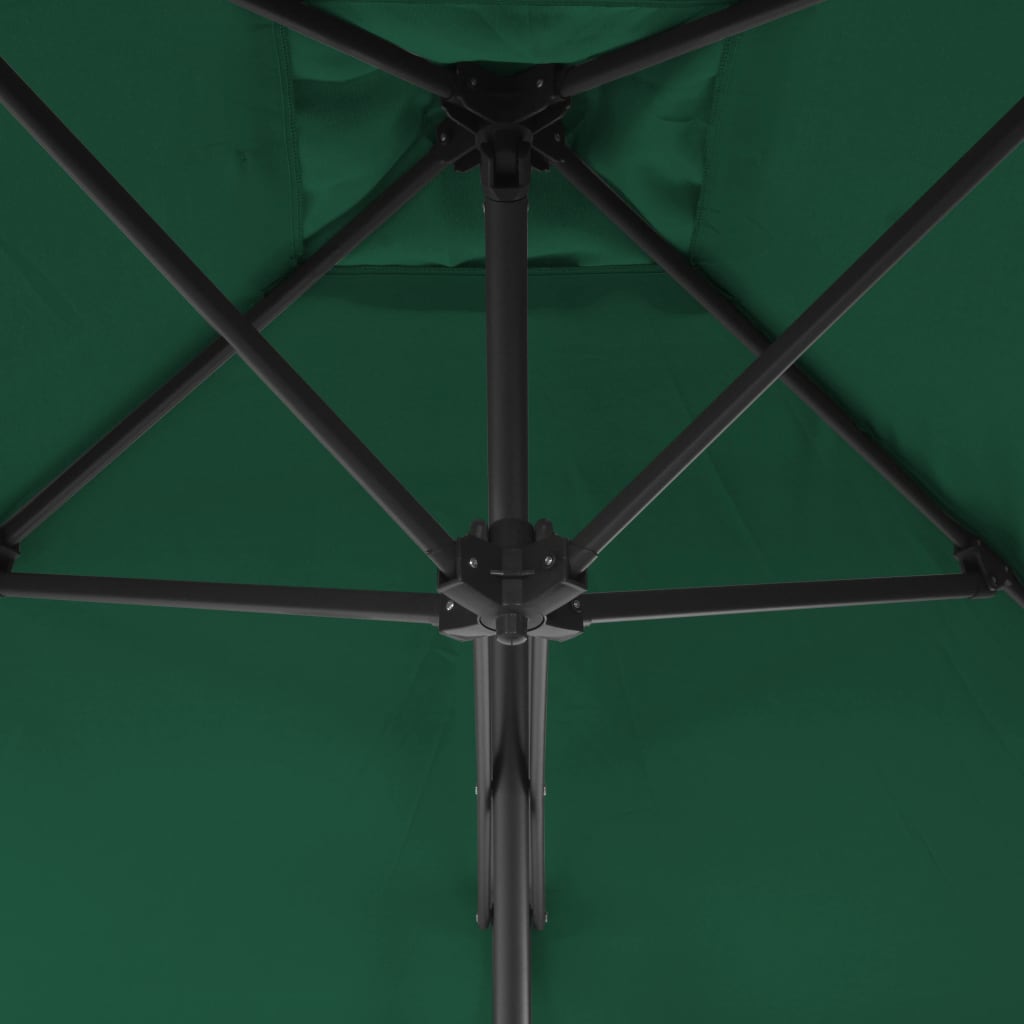 zöld kültéri napernyő acélrúddal 250 x 250 cm