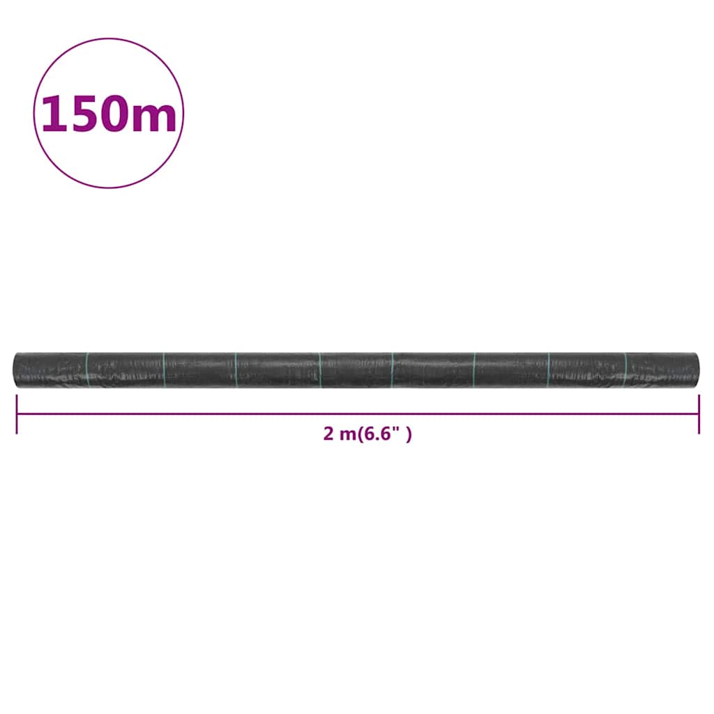 fekete PP talajtakaró szőnyeg 2 x 150 m