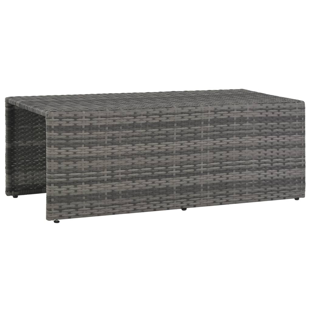 6-részes szürke polyrattan kerti bútorszett párnákkal