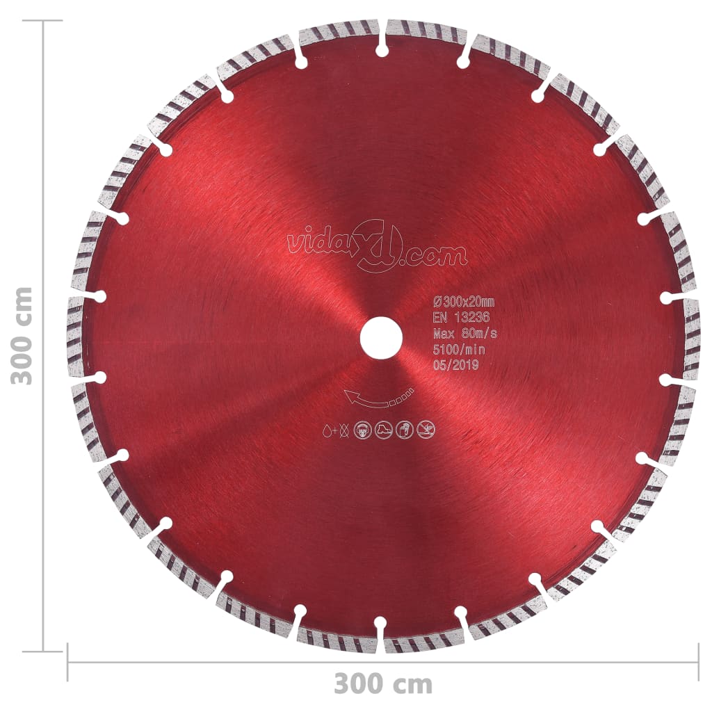 gyémánt vágókorong turbó acéllal 300 mm