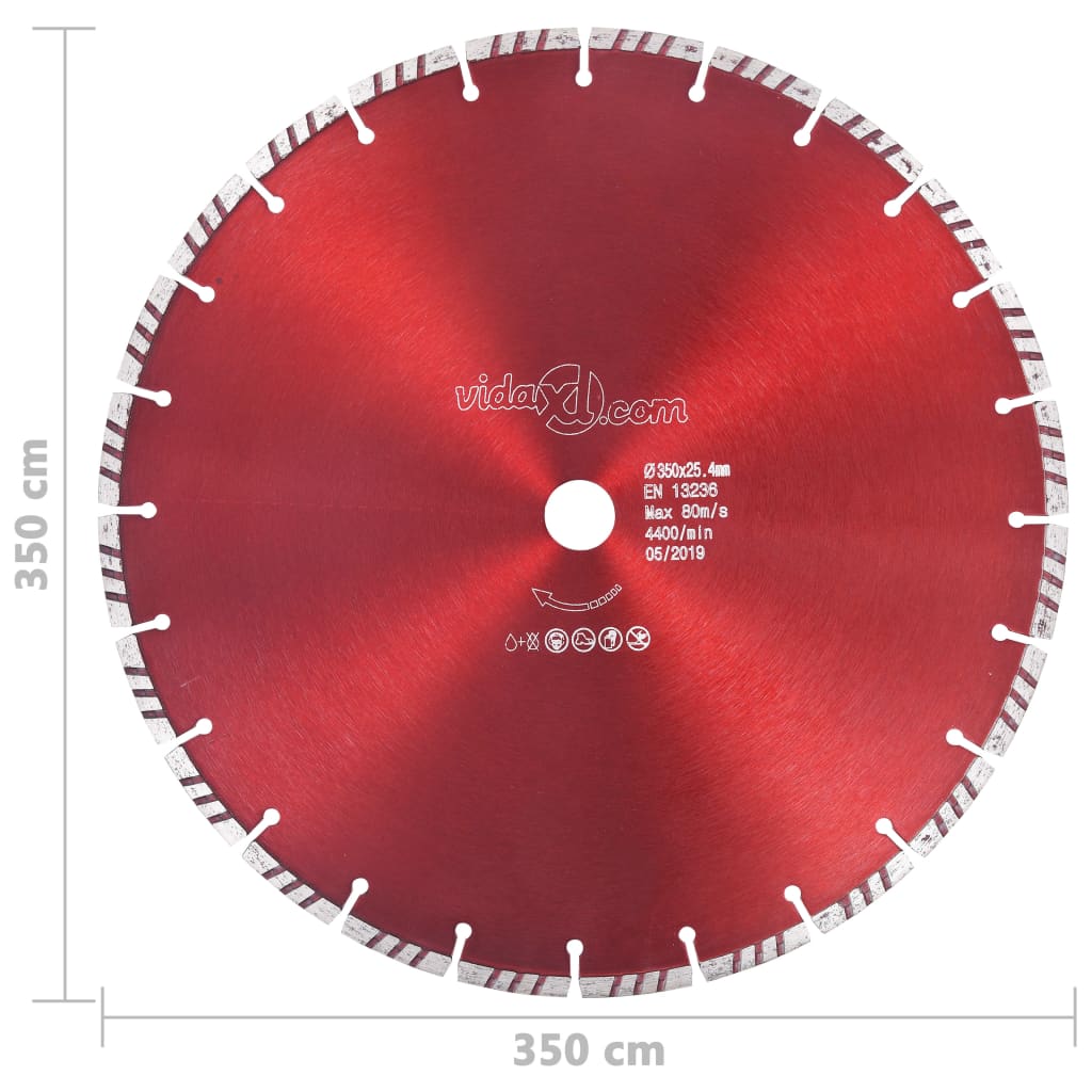 gyémánt vágókorong turbó acéllal 350 mm