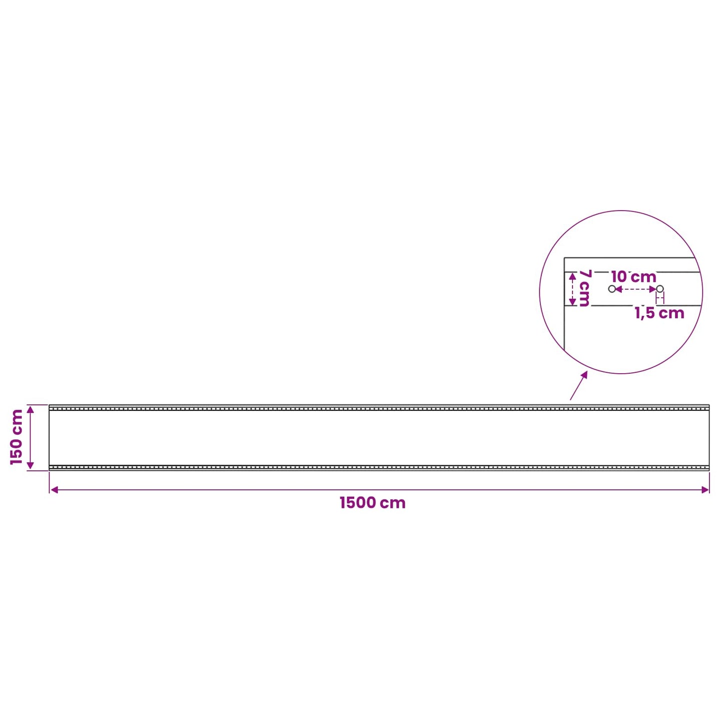fehér takaróponyva 260 g/m² 1,5 x 15 m