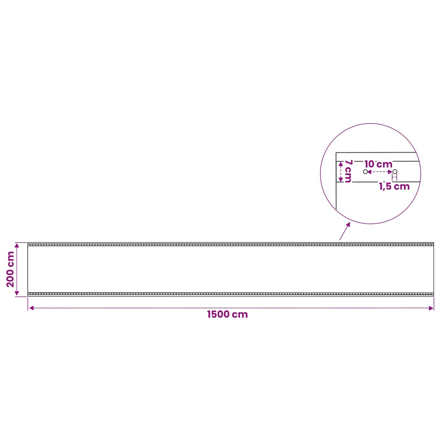 fehér takaróponyva 260 g/m² 2 x 15 m