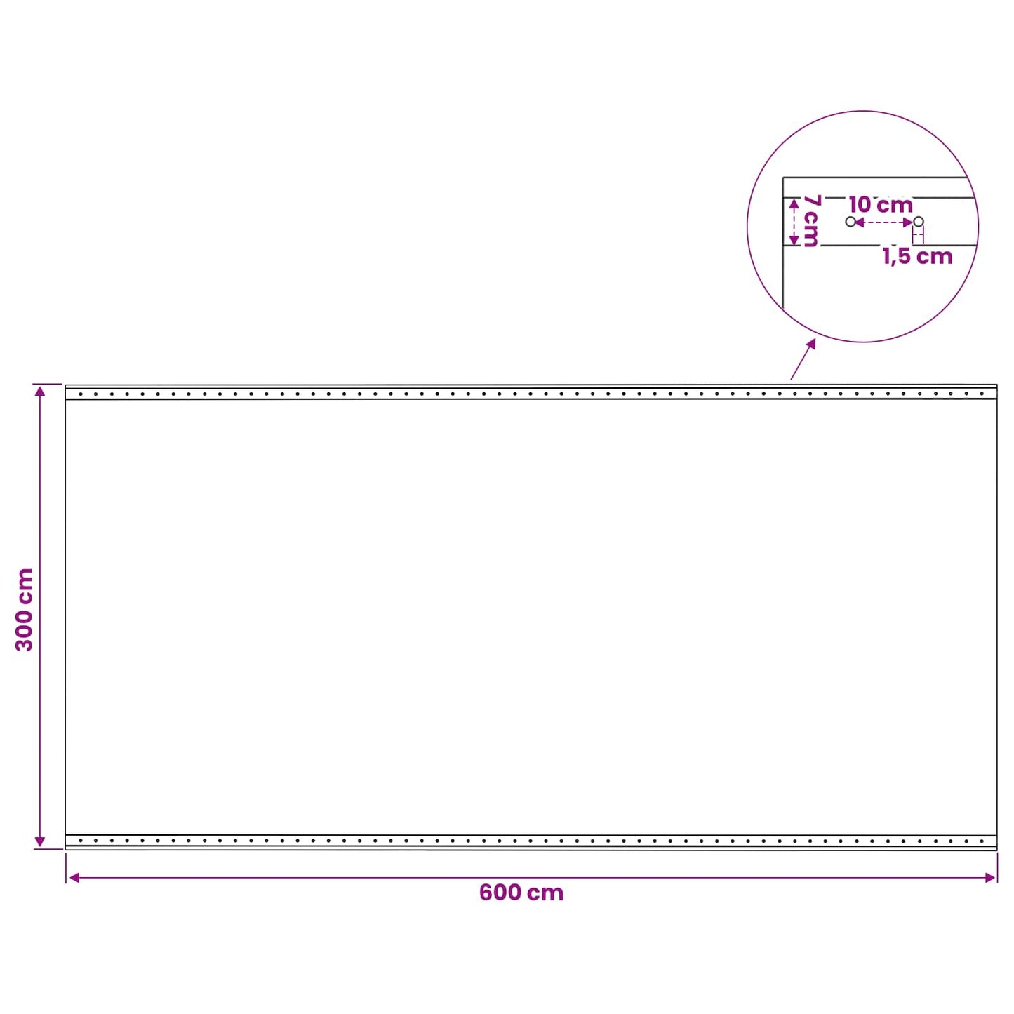 fehér takaróponyva 260 g/m² 3 x 6 m