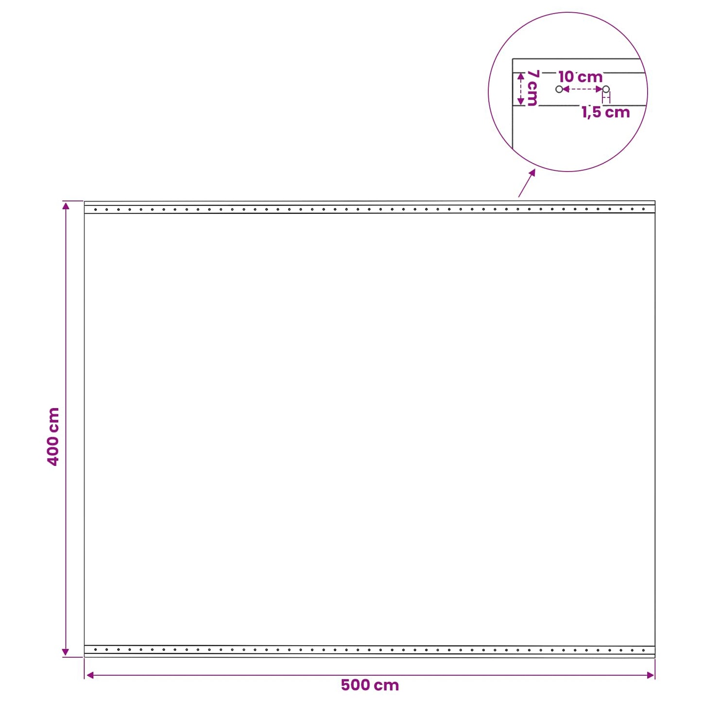 fehér takaróponyva 260 g/m² 4 x 5 m