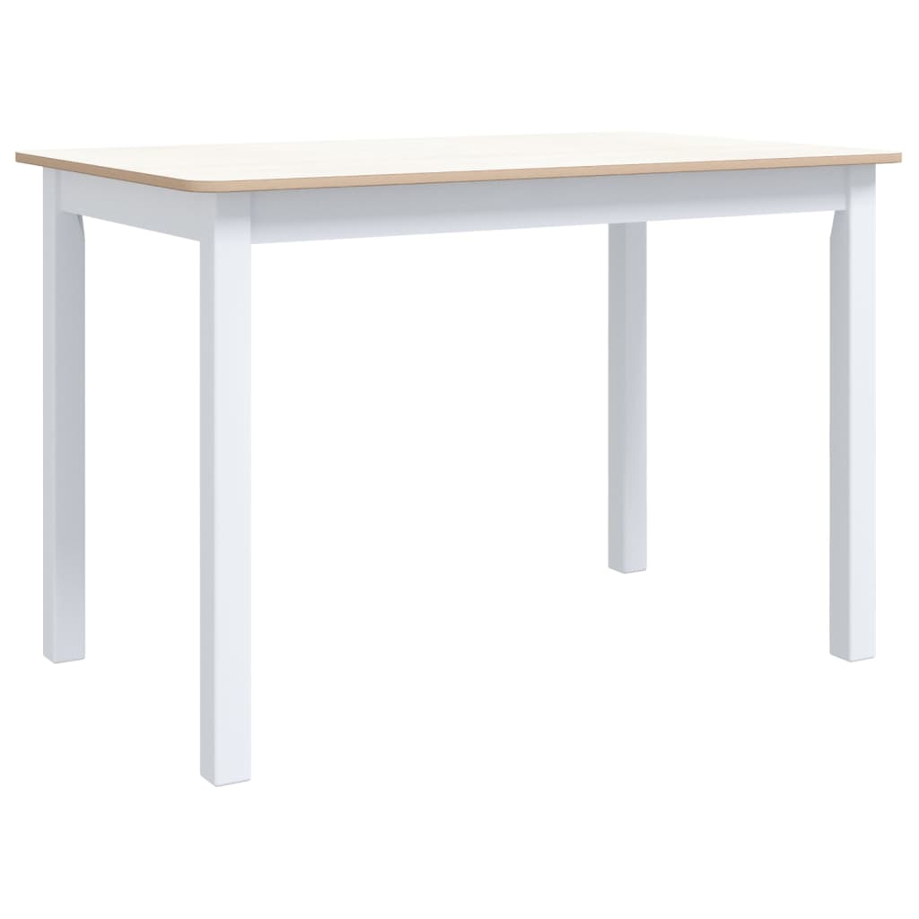 fehér és barna tömör gumifa étkezőasztal 114 x 71 x 75 cm