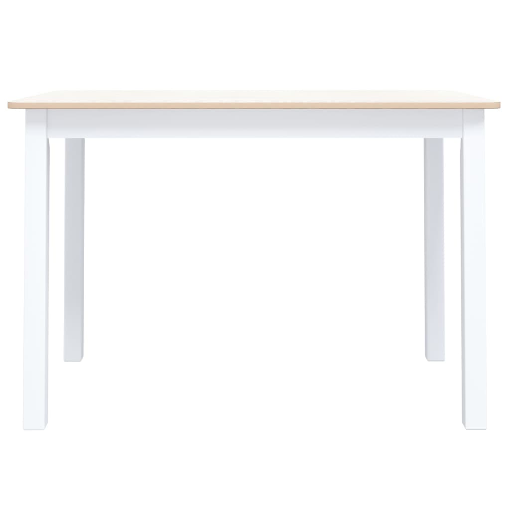 fehér és barna tömör gumifa étkezőasztal 114 x 71 x 75 cm
